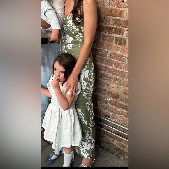 Reformation Frankie linen Green Maxi Dress - Picture 2 of 5